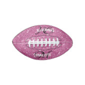 Eleganter Rosa Glitzer Monogramm Name Fußball Football (Vorderseite)