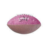 Eleganter Rosa Glitzer Monogramm Name Fußball Football (Gedreht 90)
