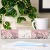 Eleganter Rosa Glitzer Namensplakette
