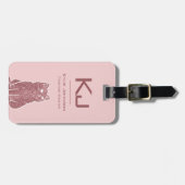 Eleganter rosa Glitzer Niedlich Katzenname Mit Mon Gepäckanhänger (Vorderseite horizontal)