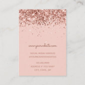 Eleganter Rosa-Glitzer Ohrring-Holder Visitenkarte (Rückseite)