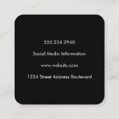 Eleganter rosa Glitzer Quadratische Visitenkarte (Rückseite)