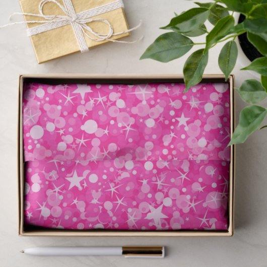 Eleganter rosa Glitzer Seidenpapier (Geschenk)