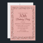 Eleganter Rosa Glitzer Sparkle Frauen 30. Geburtst Einladung<br><div class="desc">Eleganter, moderner und trendiger funkelnd rosa Glitzer und bordeauxfarbener Text 30. Geburtstagsgeschenk Party Einladung für Frauen. Diese stilvollen Einladungen verfügen über einen eleganten Script-Schriftart und einen funkelnd rosa Glitzer. Text, Schriftart und Hintergrundfarbe sind mit Zazzles Designwerkzeug vollständig anpassbar. Wenn Sie also gewollt haben, Ihren Schriftart und Ihre Hintergrundfarbe zu ändern,...</div>