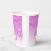 Eleganter Rosa Glitzer Sweet 16 Geburtstag Pappbecher (Rechts)