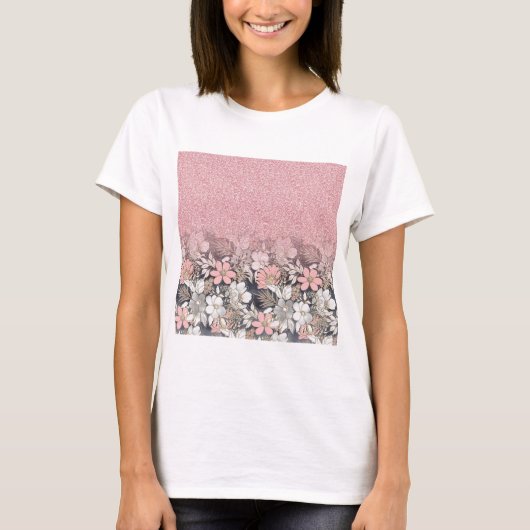 Eleganter Rosa Glitzer T-Shirt (Vorderseite)