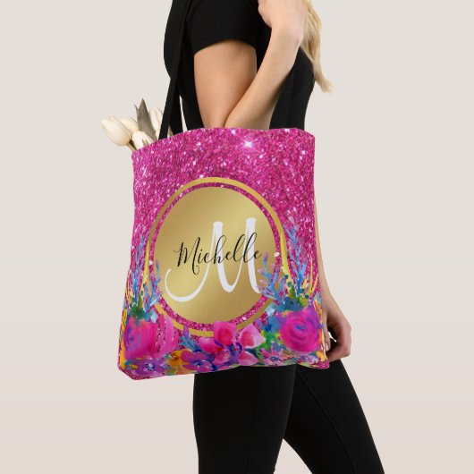 Eleganter Rosa-Glitzer  Tasche (Von Nahem)