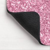 Eleganter rosa Glitzer Texture Print Mousepad (Ecke)