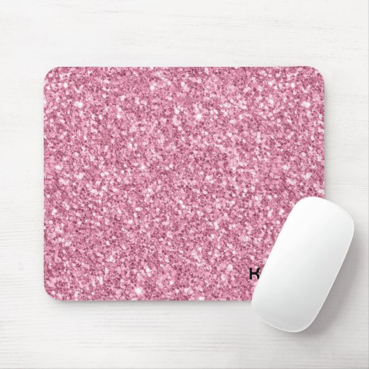 Eleganter rosa Glitzer Texture Print Mousepad (Mit Mouse)