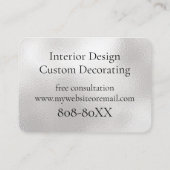 Eleganter rosa Glitzer und Diamanten auf Silberfol Visitenkarte (Rückseite)