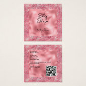 Eleganter rosa Glitzer und rosa Foil Visitenkarte (Vorne & Hinten)