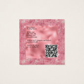 Eleganter rosa Glitzer und rosa Foil Visitenkarte (Rückseite)