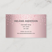 Eleganter rosa Glitzer Visitenkarte (Rückseite)