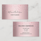 Eleganter rosa Glitzer Visitenkarte (Vorne/Hinten)