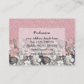 Eleganter Rosa Glitzer Visitenkarte (Rückseite)