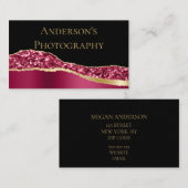 Eleganter Rosa-Glitzer Visitenkarte (Vorne/Hinten)