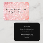 Eleganter rosa Glitzer Visitenkarte (Vorne/Hinten)