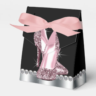 Eleganter rosa glitzernder High Heel Schuh Geschenkschachtel