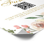 Eleganter Rosa Gold Floral Wedding Honeymoon Fund Poster (Ecke)