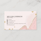 Eleganter Rosa Gold Glitzer Monogram Agate Marmor Visitenkarte (Rückseite)