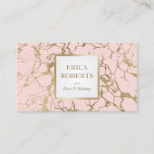 Eleganter Rosa & Gold Salon WELLNESS-CENTER Terminkarte (Vorderseite)