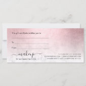 Eleganter rosa-goldfarbener Marmor-Makeup-Künstler (Rückseite)