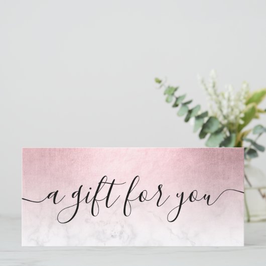 Eleganter rosa-goldfarbener Marmor-Makeup-Künstler (Stehend Vorderseite)