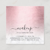 Eleganter rosa Goldgold, weißer Marmor Quadratische Visitenkarte (Rückseite)