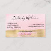 Eleganter rosa Goldmakeup Beauty Lash Nail Salon Visitenkarte (Rückseite)