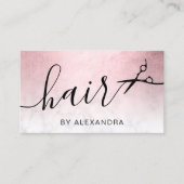 Eleganter Rosa-Goldmarmor-Haarstylist Visitenkarte (Vorderseite)