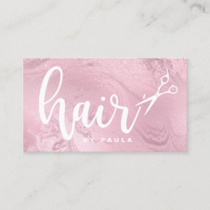 Eleganter Rosa-Goldmarmor-Haarstylist Visitenkarte