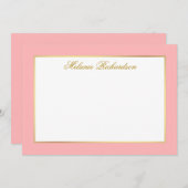 Eleganter rosa Goldrahmen - Größe auswählen - Mitteilungskarte (Vorne/Hinten)