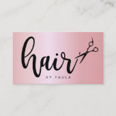 Eleganter Rosa-Goldschere Visitenkarte (Vorderseite)