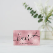 Eleganter Rosa-Goldschere Visitenkarte (Stehend Vorderseite)