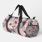 Eleganter rosa, graue, florale Muster Personalisie Duffle Bag (Rechte Ecke)