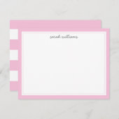 Eleganter Rosa-Grenz-Minimal Mitteilungskarte (Vorne/Hinten)