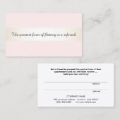 Eleganter Rosa Haarsalon & Wellness-Center Kundenr Empfehlungskarte (Vorne/Hinten)