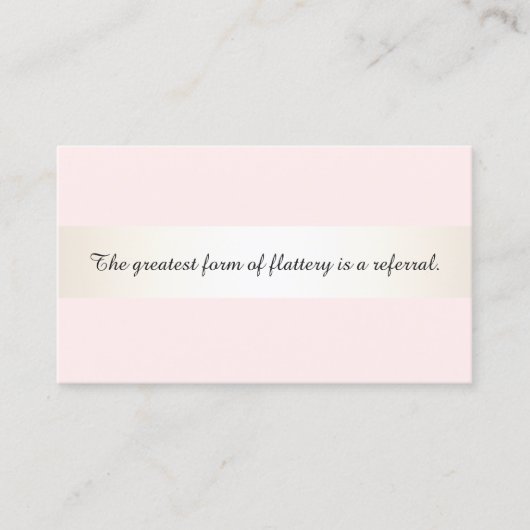 Eleganter Rosa Haarsalon & Wellness-Center Kundenr Empfehlungskarte (Vorderseite)