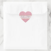 Eleganter rosa Heart Custom Wedding Sticker (Tasche)