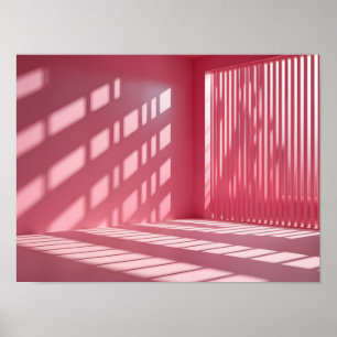 Eleganter rosa Hintergrund mit Licht und Schattens Poster