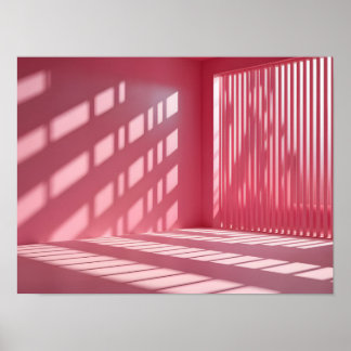 Eleganter rosa Hintergrund mit Licht und Schattens Poster
