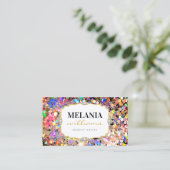 Eleganter rosa holografischer Glitzer Makeup Artis Visitenkarte (Stehend Vorderseite)