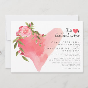 Eleganter rosa Hörer als ein Foto Valentinstag Einladung