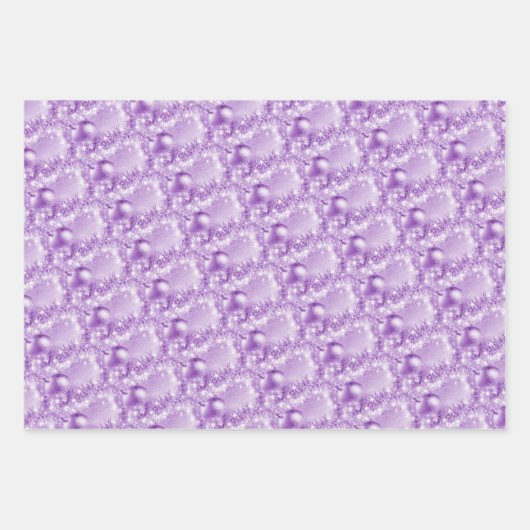 Eleganter Rosa Ice Blue und Violet Weihnachtsball Geschenkpapier Set (Vorderseite 3)