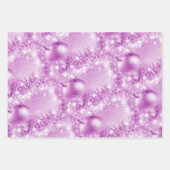 Eleganter Rosa Ice Blue und Violet Weihnachtsball Geschenkpapier Set (Vorderseite)