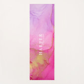 Eleganter rosa Individuelle Name Yoga Mat Yogamatte (Vorderseite)
