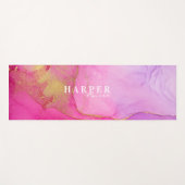 Eleganter rosa Individuelle Name Yoga Mat Yogamatte (Vorderseite (Horizontal))