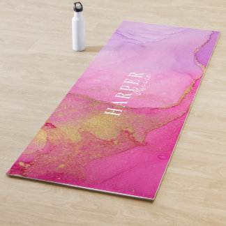 Eleganter rosa Individuelle Name Yoga Mat Yogamatte