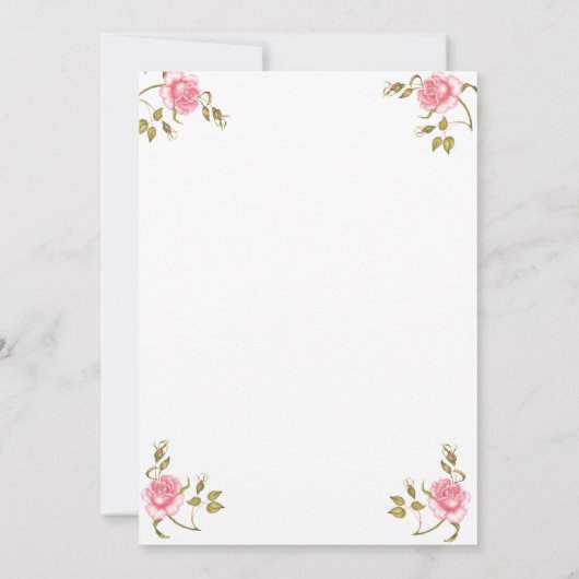 Eleganter rosa Junggeselinnen-Abschied Einladung (Rückseite)