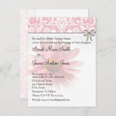 Eleganter rosa KoneFlowerEinladung Hochzeit Einladungspostkarte (Vorne/Hinten)